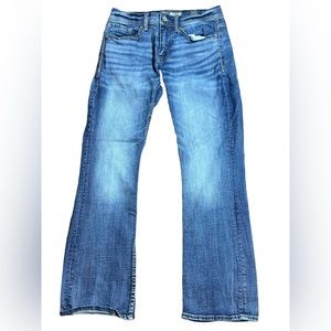 BKE Jeans Mens 30 S Aiden Buckle Blue Denim Straight Bootcut Medium Wash Stretch
